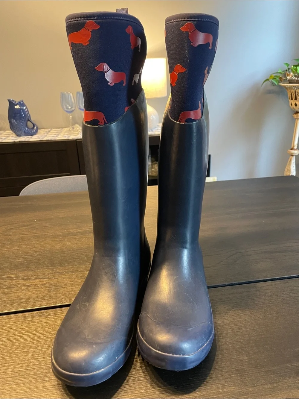 Muck Boot Company X Emily Bond Women's Red Dachshund Print Wellies